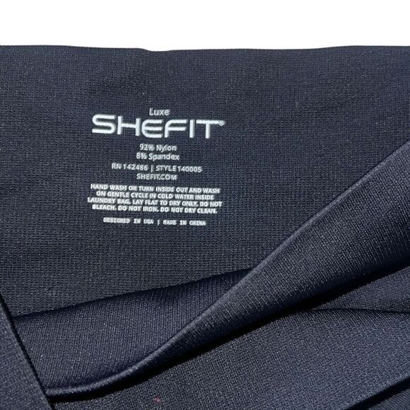 SHEFIT Black Luxe Seamless Athletic Workout Legging Criss Cross Waist Sz Medium - Picture 5 of 9